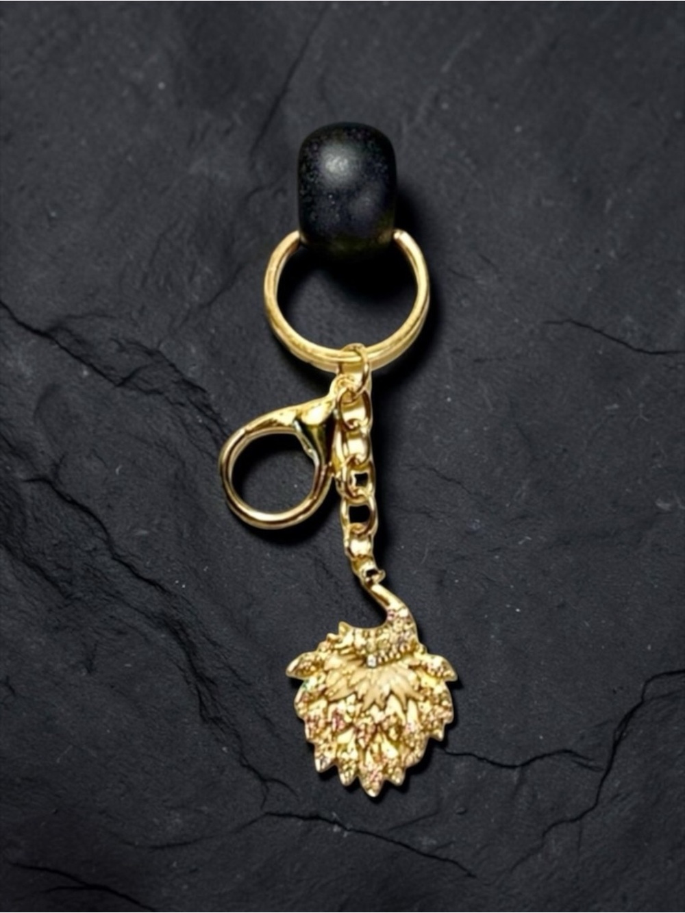 Mint Gold-tone Peacock Keychain with Iridescent Crystals. NWT